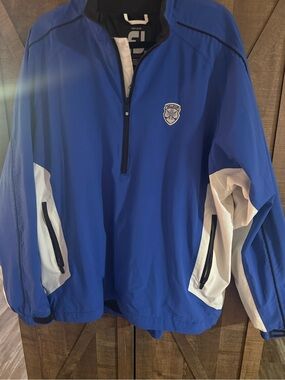 Footjoy Dry joys /Bel-Air Country Club Mens XL  Blue  1/2 Zip Golf Pullover VTG
